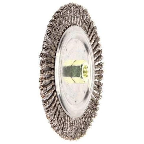 Weiler 09100 Roughneck Sr. 7" Root Pass Weld Cleaning Brush, 020" Steel Wire Fill, 5/8"-11 UNC Nut, Made in The USA (Pack of 10) in Saudi Arabia