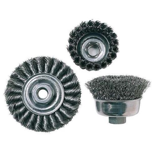 Weiler 09100 Roughneck Sr. 7" Root Pass Weld Cleaning Brush, 020" Steel Wire Fill, 5/8"-11 UNC Nut, Made in The USA (Pack of 10) in Saudi Arabia