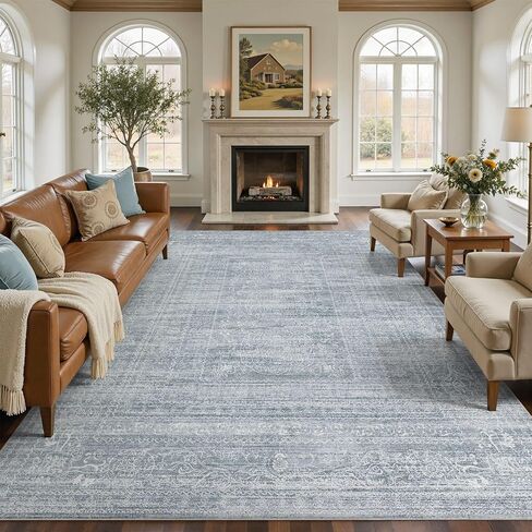 Nakagishi Washable Runner Rug 2x6: Vintage Neutral Non-Slip Entryway Rug for Hallway & Kitchen, Soft Low Pile Floor Carpet for Bedroom - Beige in Saudi Arabia