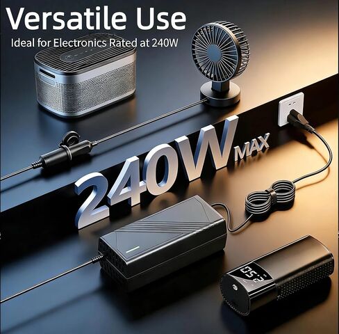 VoolexGo 180W(Max) AC to DC Converter, 110V to 12V Converter/15A/7.2FT, Car Cigarette Lighter Socket, AC/DC Power Supply Adapter for Inflator, Car Refrigerator,Car Vacuum and Other Car Powered Devices in Saudi Arabia