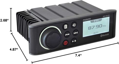 ستيريو Fusion MS-RA70 مزود بتحكم لاسلكي 4 × 50 وات AM/FM/Bluetooth ثنائي المنطقة USB لتطبيق Fusion Link in Kuwait