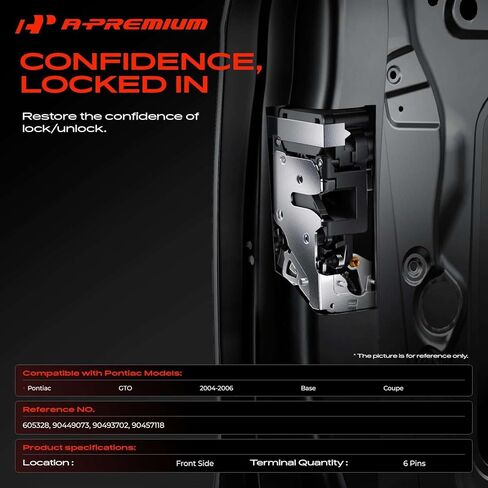 A-Premium Door Latch Lock Actuator Compatible with Pontiac Vehicles - GTO 2004 2005 2006, Coupe - Front Driver or Passenger Side, Replace# 90449073, 90493702, 90457118 in Saudi Arabia