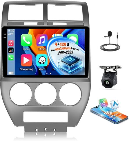 [2+32G] Android 11 Car Stereo for Jeep Compass Patriot 2007-2010 with Apple Carplay&Android Auto,10.1 Inch Touch Screen Car Radio with GPS WiFi Bluetooth FM/RDS Radio Dual USB/AUX-in+Backup Camera in Saudi Arabia