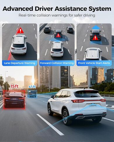 AZDOME 11.8" WiFi Mirror Dash Cam, 2.5K QHD Front and Rear View Mirror Camera for Cars, Dual Camera with Waterproof Reverse Backup, Enhanced Night Vision, Parking Mode, with GPS Free 64GB Card in Saudi Arabia