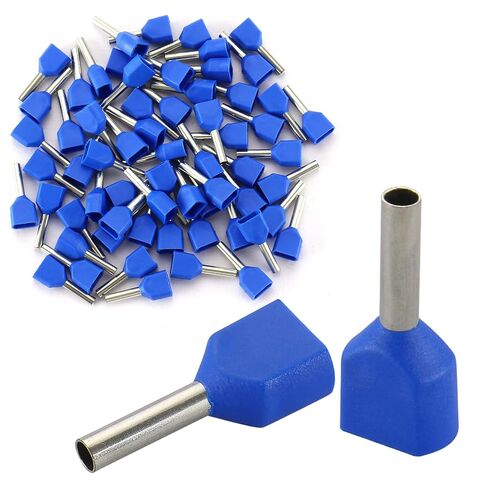 Baomain AWG 14/2.5mm² سلك النحاس تجعيد موصل التوأم معزول الطويق دبوس نهاية الحبل TE2510 الأزرق حزمة من 1000 in Saudi Arabia
