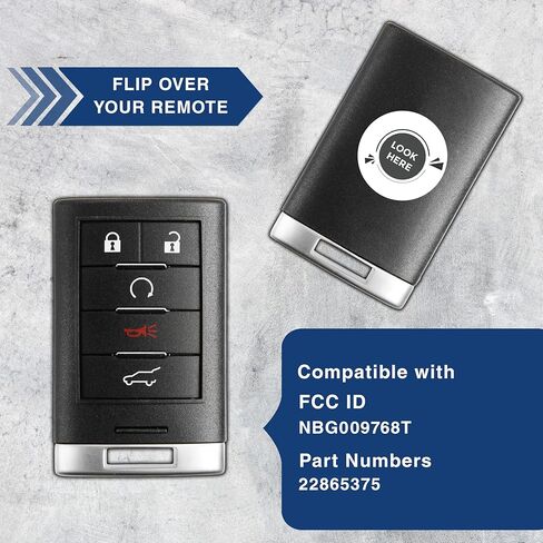KeylessOption دخول بدون مفتاح مفتاح ذكي عن بعد فوب لـ 2010-2015 كاديلاك SRX (تعليمات البرمجة خطوة بخطوة DIY معرف لجنة الاتصالات الفيدرالية: NBG009768T) in Saudi Arabia