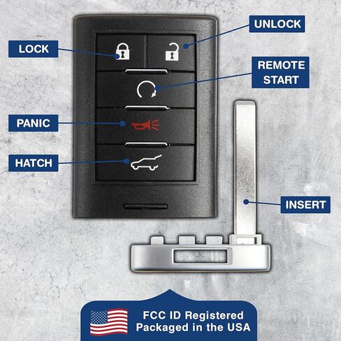 KeylessOption دخول بدون مفتاح مفتاح ذكي عن بعد فوب لـ 2010-2015 كاديلاك SRX (تعليمات البرمجة خطوة بخطوة DIY معرف لجنة الاتصالات الفيدرالية: NBG009768T) in Saudi Arabia