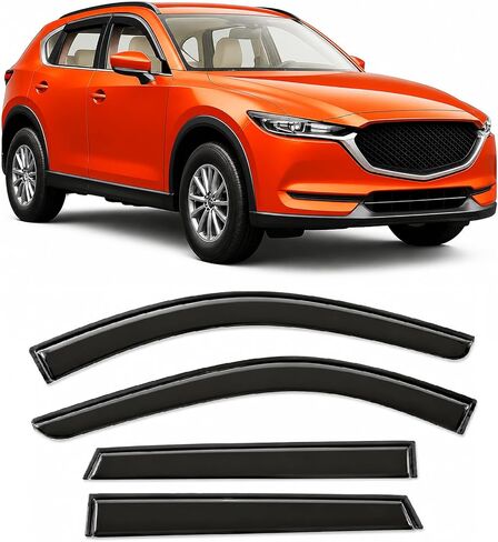 2017-2024 Tape-On Side Window Visor Deflectors for Mazda CX-5 Sport Touring Grand Touring Signature Smoke Tinted Rain Guards 2018 2019 2020 2021 2022 2023 CX5 in Saudi Arabia