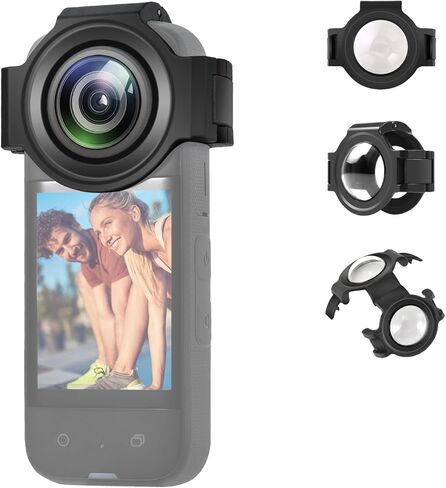 PULUZ ترقية الزجاج البصري عدسة الحرس لInsta360 X3،98٪ غطاء حماية عدسة عالية الشفافية لInsta360 X3، للماء، والغبار، وغطاء عدسة مقاومة للخدش لInsta360 X3 in Saudi Arabia