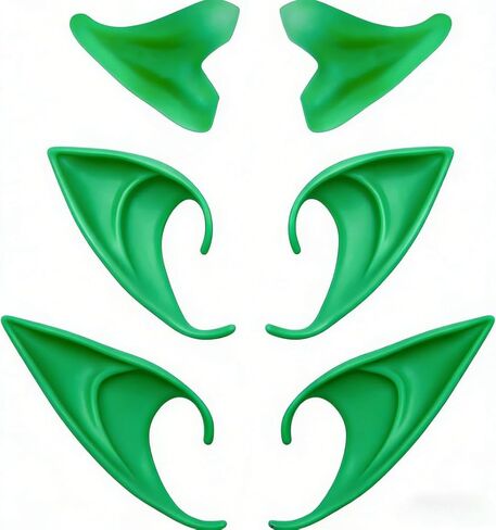 Aweilan Fairy Pixie Soft Elf Ears Cosplay Accessories Halloween Party Pointed Prosthetic Tips Ear （2 Pairs） (Color) in Saudi Arabia