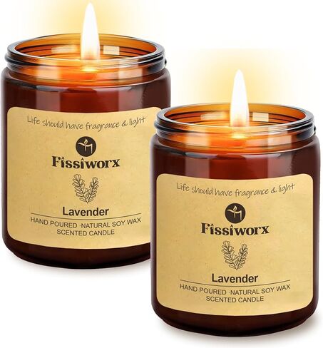 Lavender Scented Candle with Candle Topper – Natural Soy Wax Hand-Poured – Relax and Relieve Stress – 60-Hour Long-Lasting Burn – Premium Aromatherapy Candle for Home Decor, Gifts in Saudi Arabia