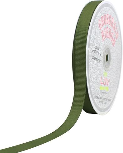 Creative Ideas 50-Yard Solid Grosgrain Ribbon, 5/8-Inch, Moss Green in Kuwait