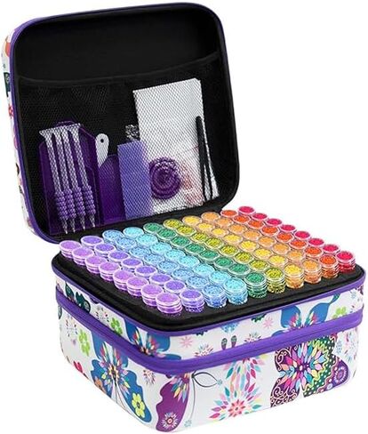 ZORETCO Diamond Painting Storage Case,60 Slots Diamond Art Kits with Accessories for Craft Jewelry Beads Organizer Boxes in Saudi Arabia