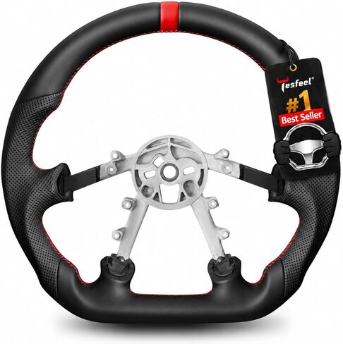Carbon Fiber Steering Wheel for Chevy Corvette C5 1997-2004 D-shaped Flat-bottom Steering Wheel Preforated Leather Grip Hand-Stitched Compatible with C5 Z06 in Saudi Arabia