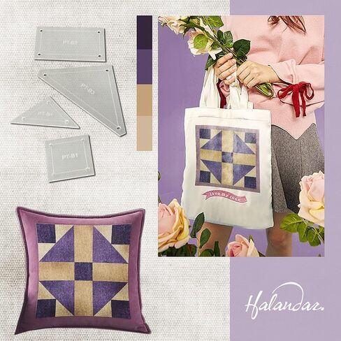 Halandar 11Pcs/3 Patterns Acrylic Template and Quilt Builder Card Paper Pieces Set Sewing Supplies Quilting Crafting Tools for Beginners DIY Patchwork Sewing Craft Clothing Craft Quilting Design in Saudi Arabia