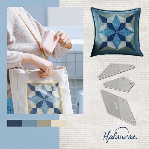 Halandar 11Pcs/3 Patterns Acrylic Template and Quilt Builder Card Paper Pieces Set Sewing Supplies Quilting Crafting Tools for Beginners DIY Patchwork Sewing Craft Clothing Craft Quilting Design in Saudi Arabia