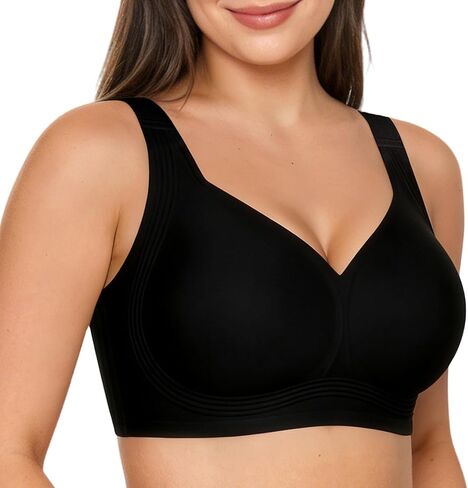 Womens Wireless Bras Push Up Bra Plus Size No Underwire Deep V Bras for Women Full Coverage Back Smoothing Sports Bra in Saudi Arabia