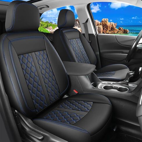 Car Seat Covers for Chevy Equinox, Automotive Seat Cushion Protector Custom Fit for Chevy Equinox Premier LS LT RS L 2018 2019 2020 2021 2022 2023 2024 4dr SUV(Full Set/Black&Red) in Saudi Arabia