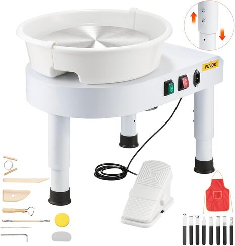 VEVOR Forming Machine Pottery Wheel, Manual & Foot Speed Control, Green 18 Piece in Kuwait