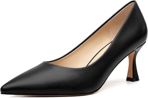 Womens Slip On Matte Pointed Toe Sexy Dating Stiletto Mid Heel Pumps Shoes 2.5 Inch in Saudi Arabia