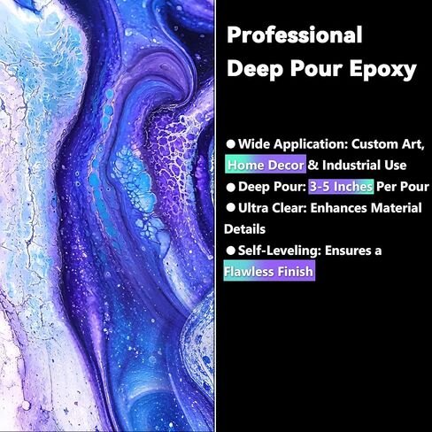 Epoxy Resin Clear Crystal Coating Kit 40oz - 2 Part Casting Resin for Art, Craft, Jewelry Making, River Tables, Bonus Gloves, Measuring Cup, Wooden Sticks, Dropper, Gold Foil Flakes and Tweezers in Saudi Arabia