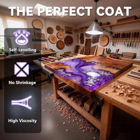 Epoxy Resin Clear Crystal Coating Kit 40oz - 2 Part Casting Resin for Art, Craft, Jewelry Making, River Tables, Bonus Gloves, Measuring Cup, Wooden Sticks, Dropper, Gold Foil Flakes and Tweezers in Saudi Arabia