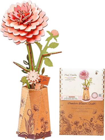 3D Flower Wooden Puzzles for Adults-Lilac, DIY Wooden Flowers Model Kit Building Set Crafts for Adults to Build, Botanical Collection/Ideal Creative Gift Ideas/Housewarming (154PCS) in Kuwait