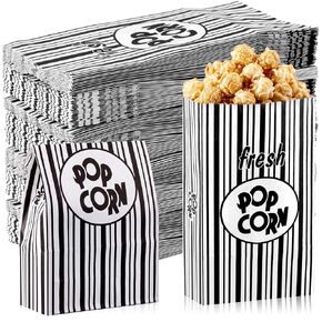 Paper Popcorn Bags Flat Bottom Popcorn Bags 2 oz Disposable Film Popcorn Bags Individual Servings Oil Resistant Leak Proof Popcorn Container Vintage Retro Red and White Popcorn Sleeves (300 Pcs) in Saudi Arabia