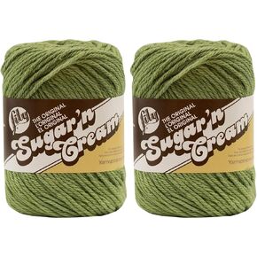 Lily Sugar 'N Cream The Original Solid Yarn, 2.5oz, Medium 4 Gauge, 100% Cotton - Sage Green - Machine Wash & Dry in Kuwait
