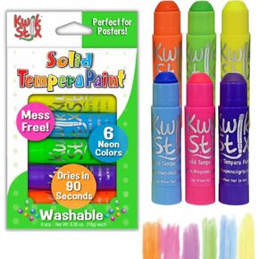 طلاء تمبرا صلب Kwik Stix NEON من Pencil Grip ، سريع الجفاف للغاية، عبوة من 6 قطع (TPG-610) in Kuwait