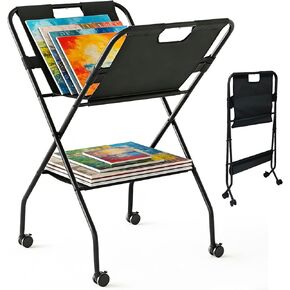 Folding Art Storage Racks with Caster Wheels, Sturdy Art Print Racks & Canvas Organizers, Duty Collapsible Art Studio Storage, Fits Frames, Prints, Posters for Artists, Home & Classroom in Saudi Arabia