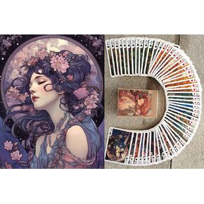 FLONZGIFT Black Lady with Flowers Playing Cards (Poker Deck 54 Cards All Different) Woman of Color Flower Fairy Vintage Art Deco Painting in Kuwait