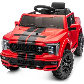 شاحنة سيارة للأطفال فورد شيلبي F-150 مرخصة من هيكيدو، سيارة كهربائية للأطفال الصغار 12 فولت للأطفال من سن 3 إلى 6 سنوات مع جهاز تحكم عن بعد - أحمر in Kuwait
