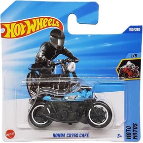 Hot Wheels - Honda CB750 Café - HW Moto 1/5 - JBB79 - Short Card - Motorcycle - Light Blue - Mattel 2025 - Officially Licensed Honda Model - 1:64 in Kuwait