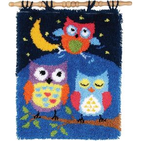 MIAOLLUN Hummingbird Flower Latch Hook Kits for Adults Beginner, DIY Bird Pre-Printed Canvas Rug Cushion Making Craft Embroidery Crochet Yarn Kit 52X38cm in Kuwait