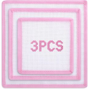 Bound Needlepoint Canvas – 3 Pcs 18 Mesh Pink Cotton Blank Canvas Set, 100% Pure Cotton with Non-Fray Edges for Needlepoint & Cross Stitch Project in Kuwait