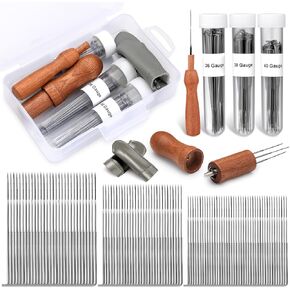 OEHPICC 102Pcs Felting Needles Kit, Felting Tools with 2 Wooden Handles, 3 Sizes Felting Needles (36/38/40 Gauge) for All Wool Felting Projects in Kuwait