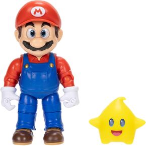 The Super Mario Galaxy Movie 5" Action Figures Series 1 – Mario Figure with Yellow Glow-in-The Dark Luma Star Accessory - Premium Details 22 Points of Articulation in Kuwait