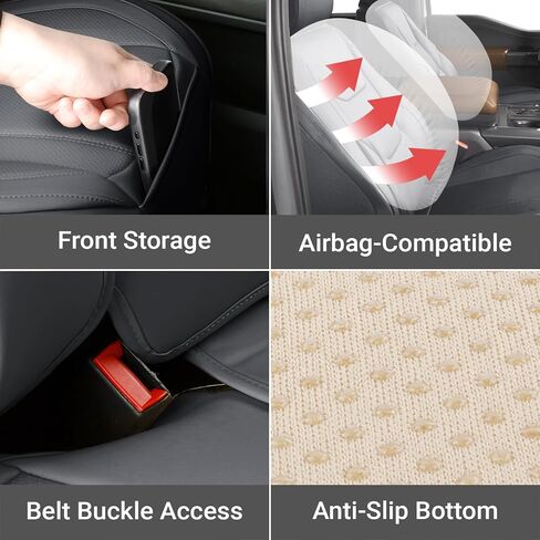 أغطية مقاعد السيارة الملائمة المخصصة من Coverland لسيارات الدفع الرباعي المتوافقة مع [CR-V، RAV4، Equinox، Explorer، Tahoe، X5، X3، Edge] واقي مقعد داخلي ممتاز مقاوم للماء وغير قابل للانزلاق [الواجهة الأمامية رمادية داكنة - جدول المقاسات A10] in Saudi Arabia