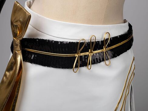 Cosfun Womens Mira Cosplay Costume Set Black Golden Jacket Top Skirt Uniform Suit Dancing Stage in Saudi Arabia
