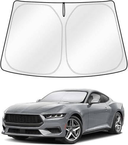 Cartist Windshield Sun Shade Fits for 2021 2022 2023 Ford Mustang Mach-e Accessories Foldable Car Front Window Sunshade Sun Visor Protector Reflective Cover Block UV Rays & Sun Heat in Saudi Arabia
