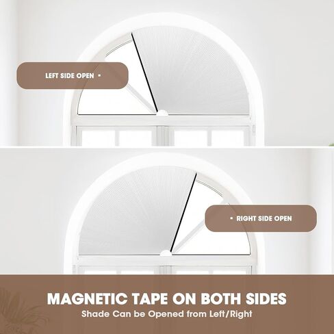 Arch Window Shade Half Circle Blackout Cellular Shade Double-Sided Pleated Shades Half Moon No Tools, Easy Cut and Install for Living Rooms Bedrooms Offices Radius 36",Coffee Grey in Saudi Arabia