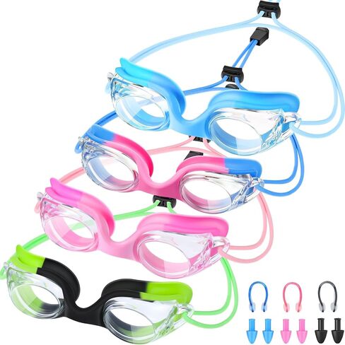 Kids Swim Goggles No Leaking Anti Fog Racing Toddler Summer Swimming Goggles Glasses with Adjust Bungee Strap in Saudi Arabia
