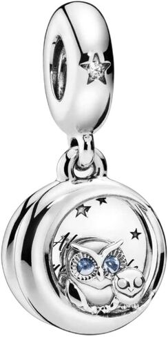 Always by Your Side Owl Dangle Cubic Zirconia Charm 925 Sterling Silver Pendant,Jewelry Beads Gifts for Women Bracelet&Necklace A0220 in Saudi Arabia