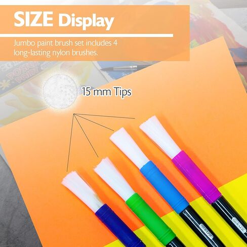 BAZIC Paint Brushes Set Round Nylon Bristle Brush, Jumbo Paintbrushes for Acrylic Oil Watercolor Gouache Art Painting, Gift for Kids (4/Pack), 1-Pack in Saudi Arabia