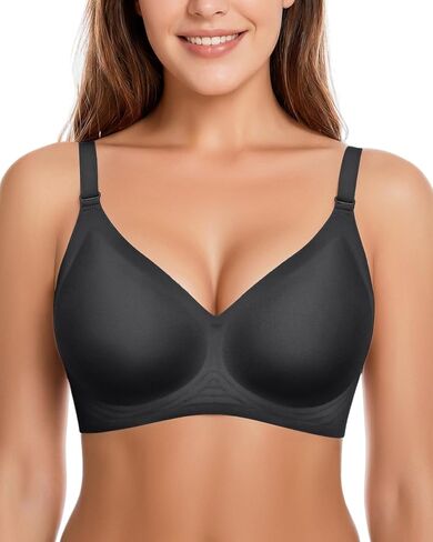 Wireless Bras for Women Comfortable Seamless T Shirt Bras No Underwire V Neck Full Coverage Support and Lift in Saudi Arabia