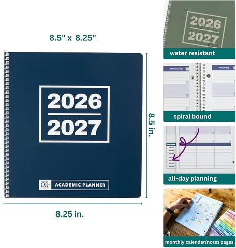 Order Out Of Chaos 2024-25 Academic Planner, Daily, Weekly & Monthly Time Management School Agenda, Size 8.5x8.25 (Midnight) in Saudi Arabia