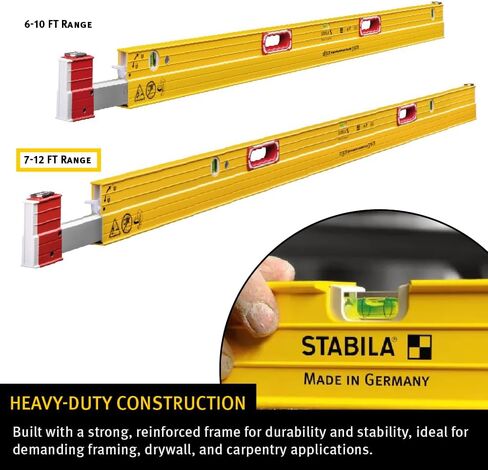 Stabila 35712 Extendable (7 to 12 foot) Plate to Plate Level, Yellow in Saudi Arabia