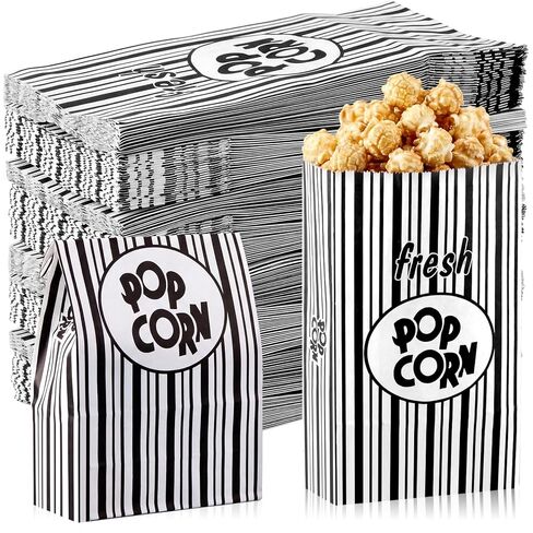 Paper Popcorn Bags Flat Bottom Popcorn Bags 2 oz Disposable Film Popcorn Bags Individual Servings Oil Resistant Leak Proof Popcorn Container Vintage Retro Red and White Popcorn Sleeves (300 Pcs) in Saudi Arabia