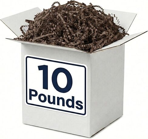 Box USA Kraft Crinkle Paper Filler (10lb) - Shredded Paper for Basket Stuffing, Shipping, Packaging, Confetti, Crafts & Holidays - Crinkle Cut in Kuwait